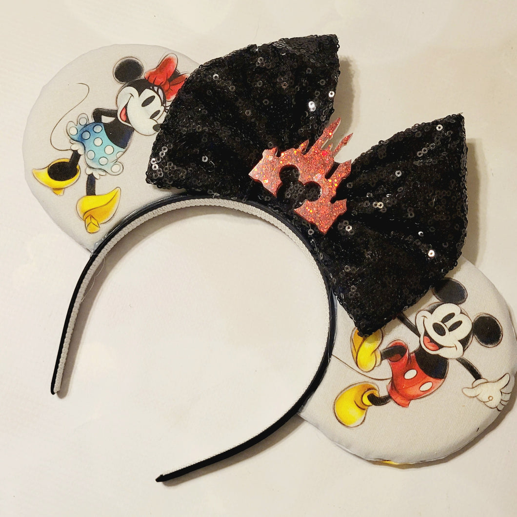Classic Mickey and Minnie ears headband