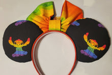 Load image into Gallery viewer, Stitch Rainbow Mickey ears headband
