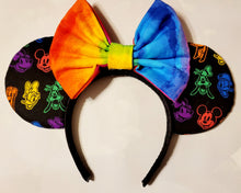 Load image into Gallery viewer, Fab 5 in in rainbow Mickey ears headband

