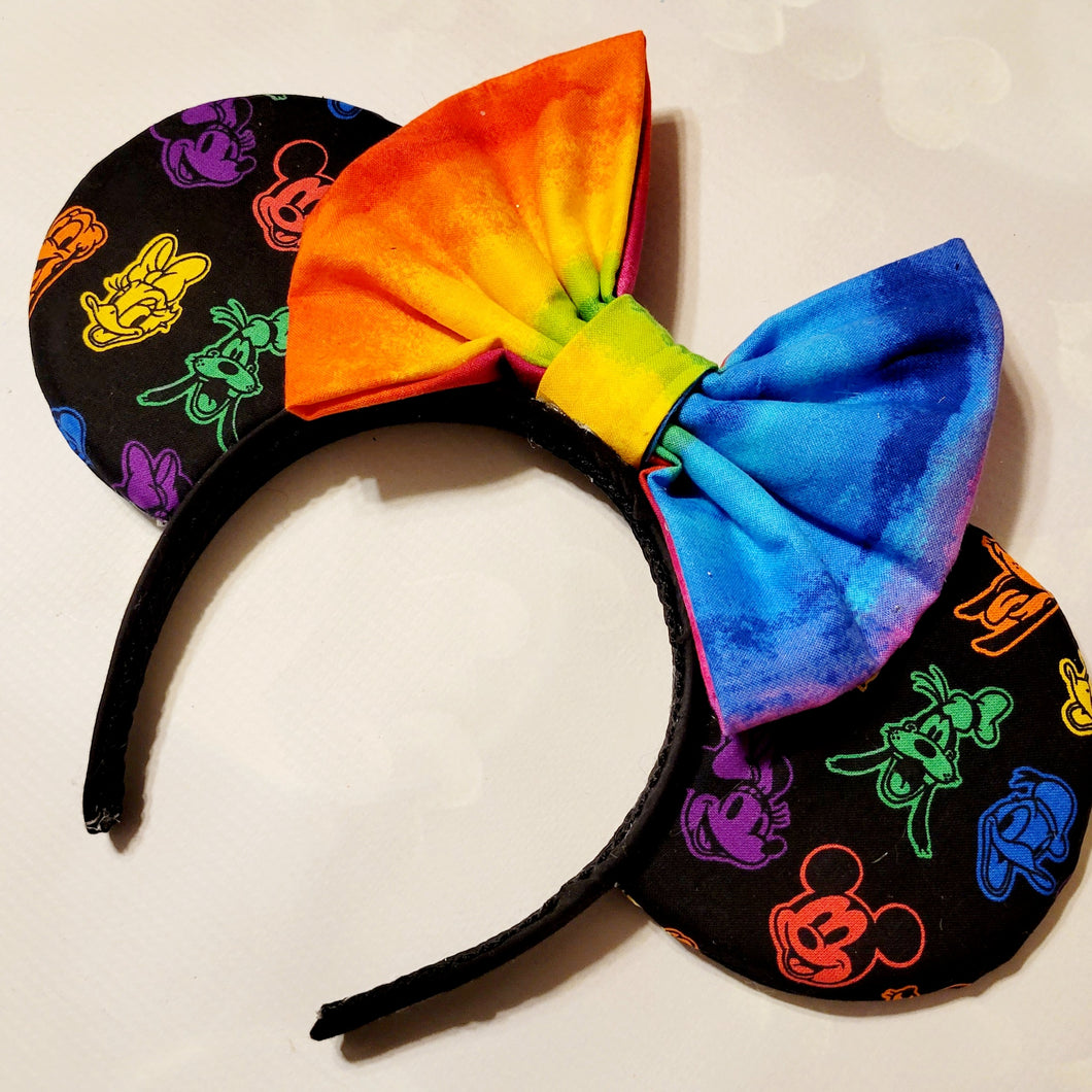 Fab 5 in in rainbow Mickey ears headband