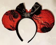 Load image into Gallery viewer, Black widow themed Mickey ears headband
