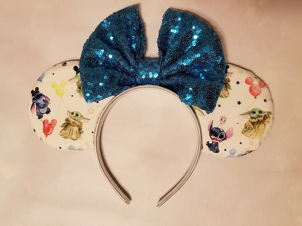 Stitch and Grogu visit Disney Mickeyears headband