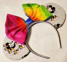 Load image into Gallery viewer, Rainbow shadow classic Mickey ears headband

