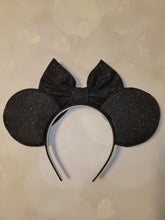 Load image into Gallery viewer, Black sparkle Mickey ears headband

