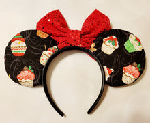 Load image into Gallery viewer, Christmas Cupcake Mickey ears
