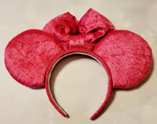 Load image into Gallery viewer, Velvet Mickey ears with puffy bow
