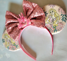 Load image into Gallery viewer, Rapunzel floral Mickey ears headband
