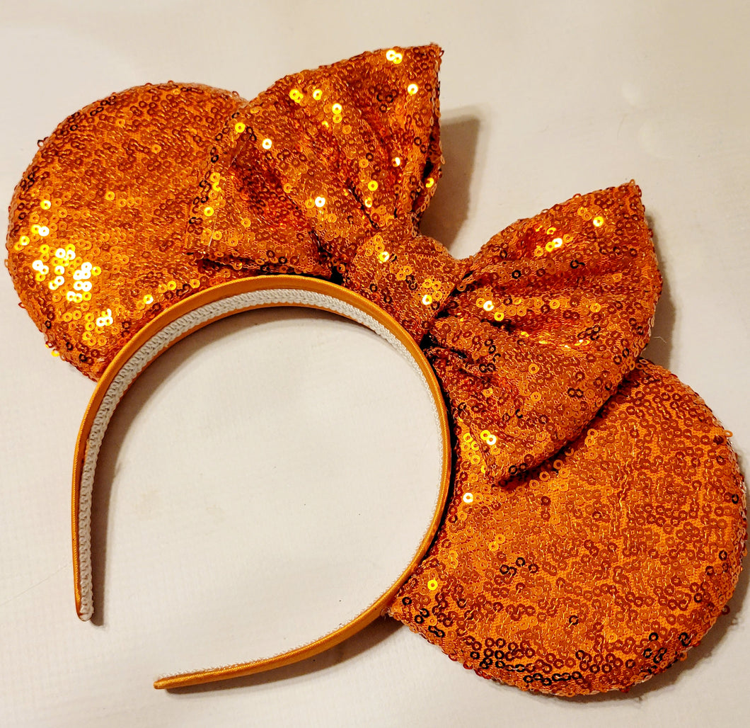 Orange sequin Mickey ears