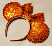 Load image into Gallery viewer, Orange sequin Mickey ears
