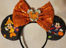 Load image into Gallery viewer, Fab 4 in their Halloween costumes Mickey ears headband
