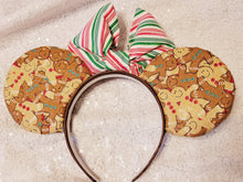 Load image into Gallery viewer, Gingerbread and candy cane Mickey ears headband
